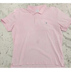 Brooks Brothers Mens Pink Slim Fit Performance Polo Shirt XXL Golden Fleece Logo